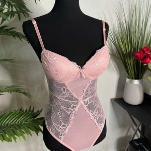Extreme Push up Pink Lace Bodysuit